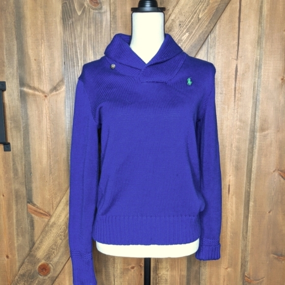 Ralph Lauren Sweaters - Ralph Lauren Purple Shawl Collar Sweater Sz M